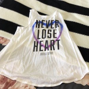 White blue and purple tank top